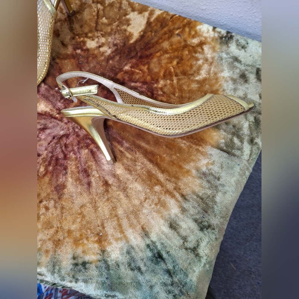 Barneys New York Gold Heels